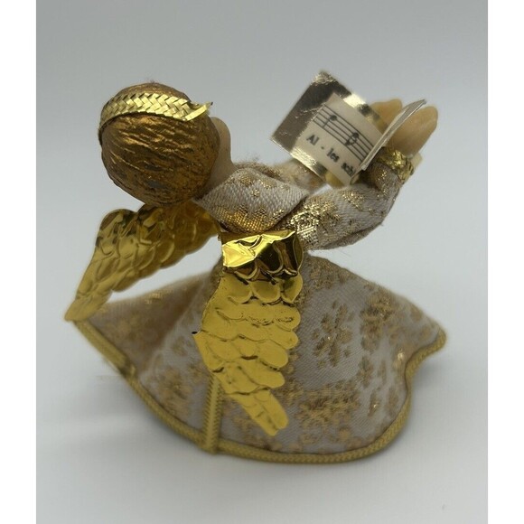 Vintage Koestel Wax Angel Christmas Ornament Singing Angel Gold READ DESCRIPTION - Picture 6 of 9